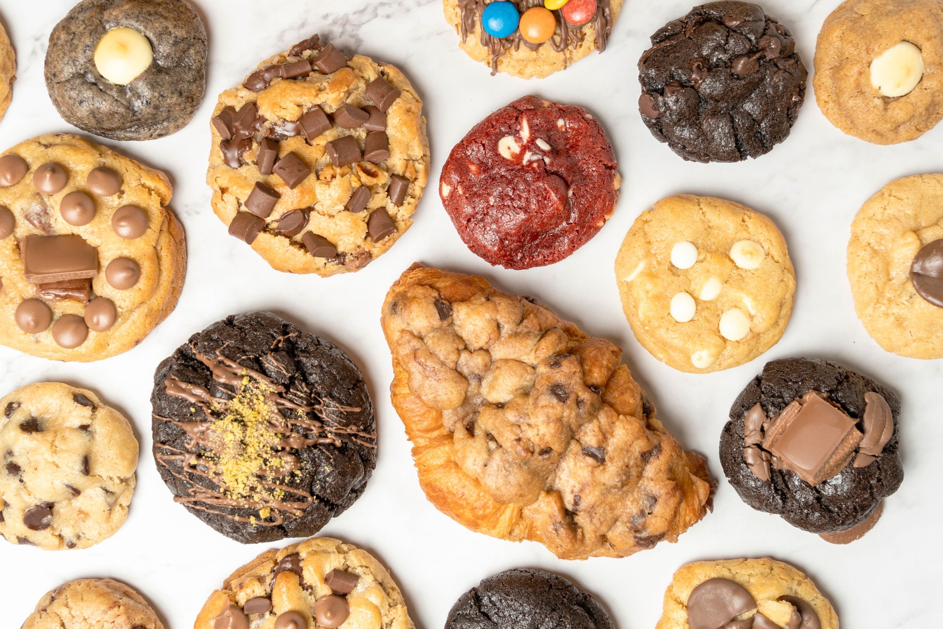 Assortment of gourmet cookies and baked desserts